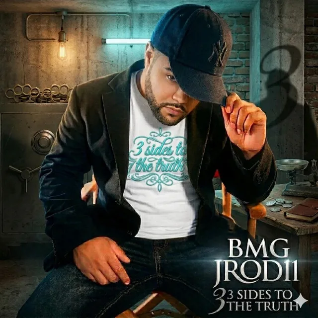 “3 Sides to the truth” cover art — JC seated in a cap and blazer, tipping his hat